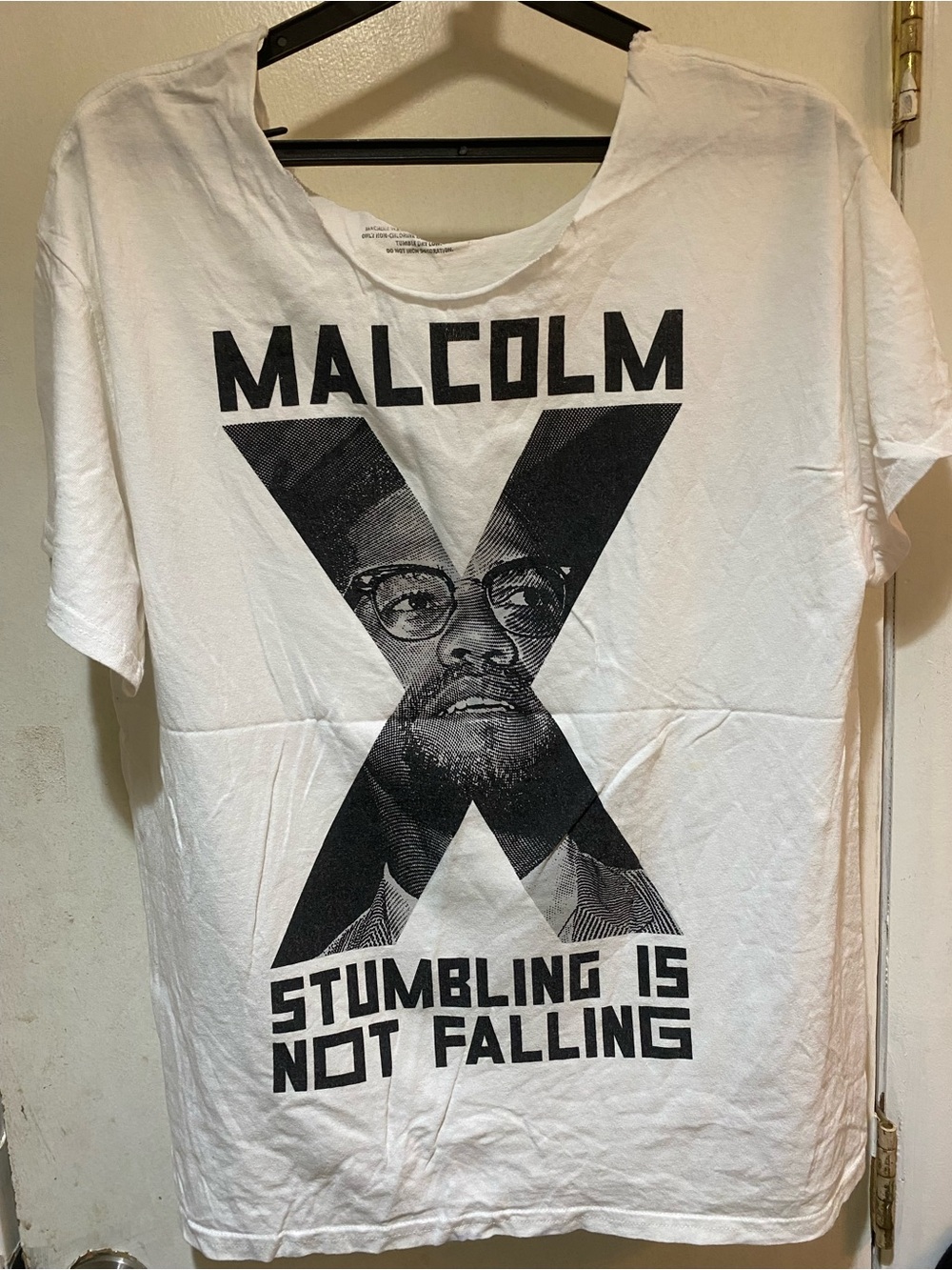 White Graphic Short-Sleeve Unisex Tee - Malcolm X Design One size